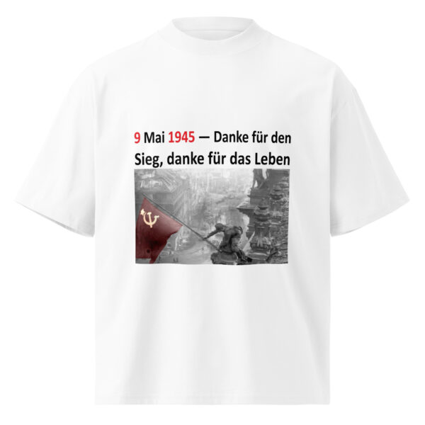 de Футболка оверсайз — „9. Mai 1945 — Danke für den Sieg, danke für das Leben“